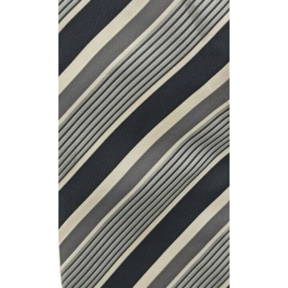 DOLCE & GABBANA Gray Striped Silk Tie ITALY 60"/3.7" EC